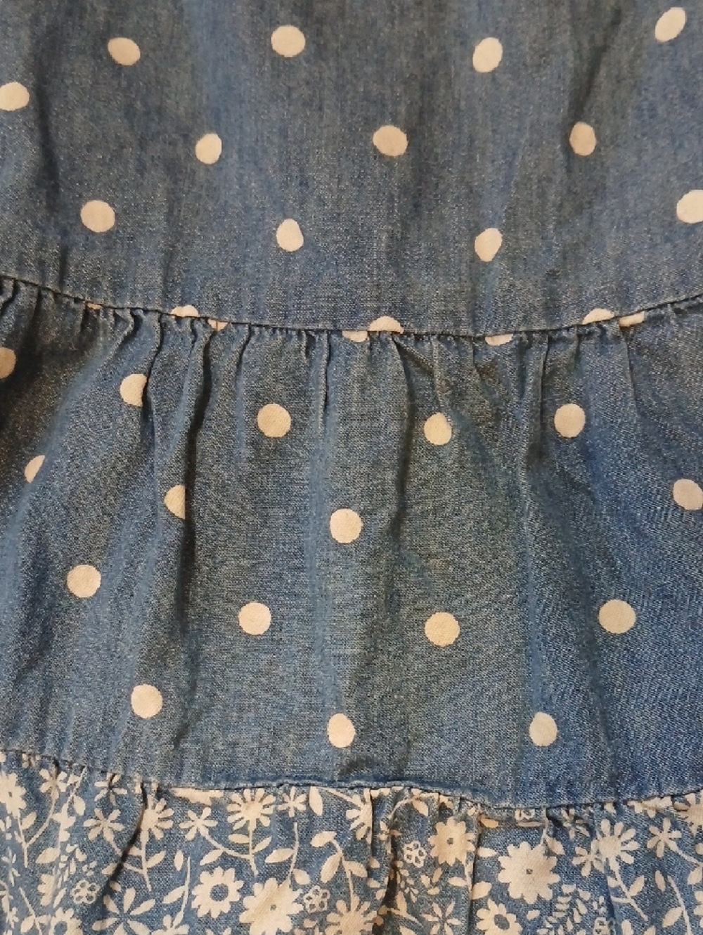 Polo by Ralph Lauren Blue Polka Dot Denim Tank Top with Pink Pony - Picture 4 of 6